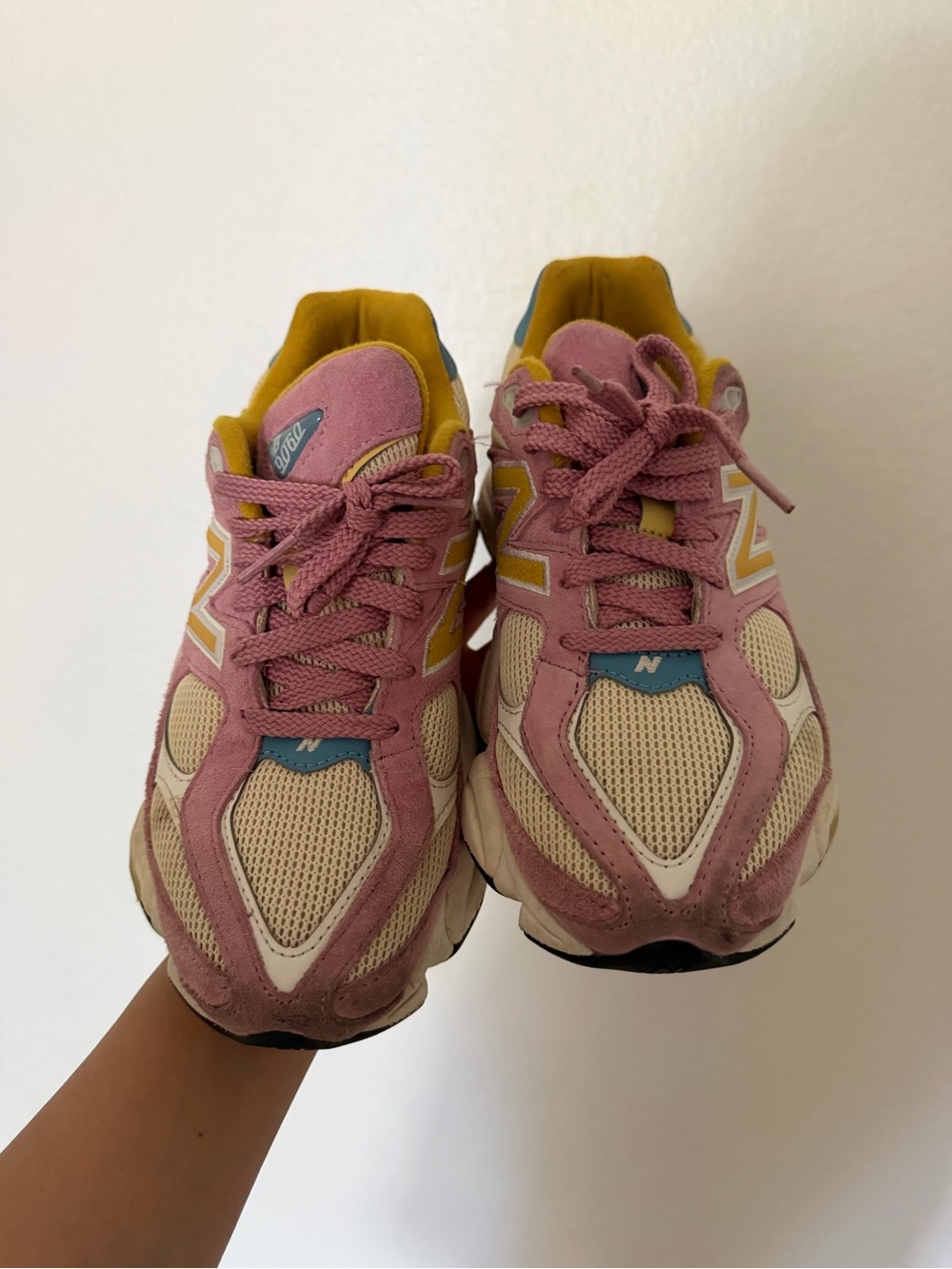 New Balance Pink and Cream Athletic Sneakers - New Balance Stylew